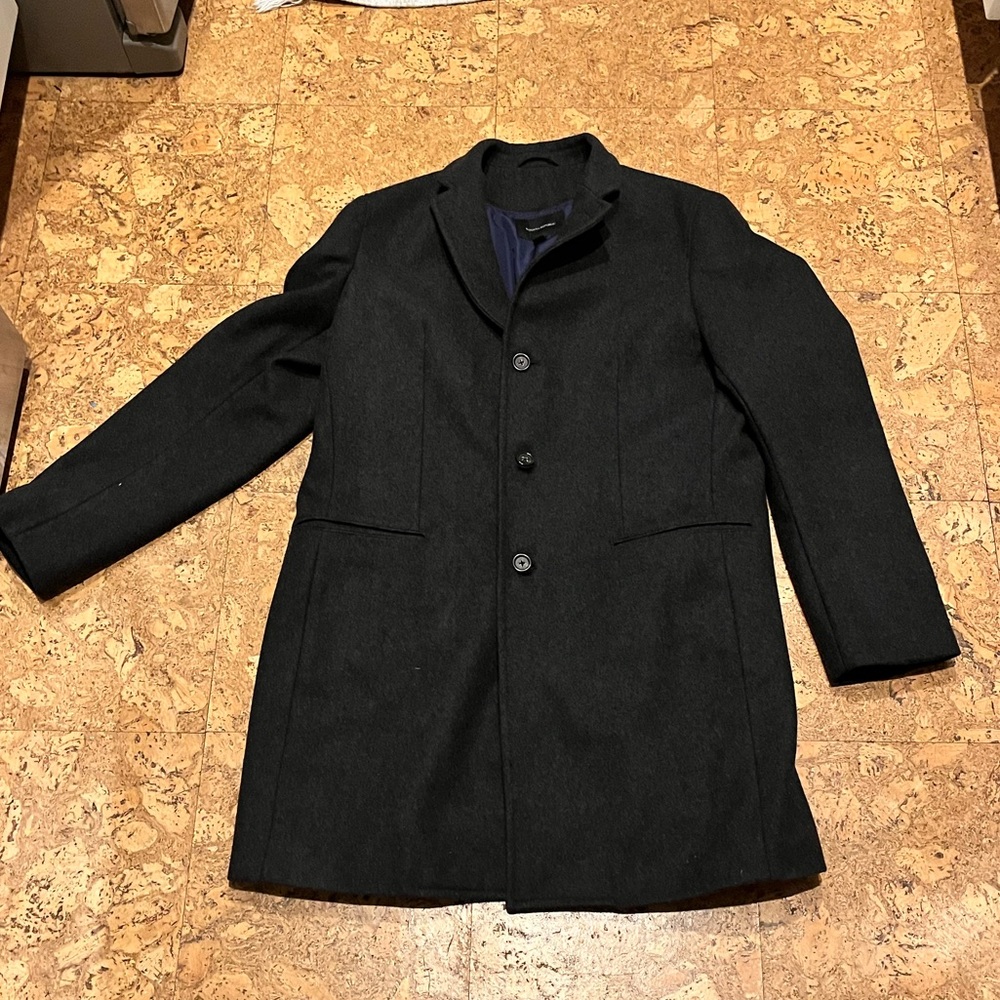New Banana Republic Men’s Charcoal Grey Wool Blend Top Coat (XL)
